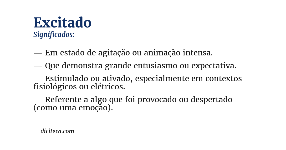 Significado de excitado