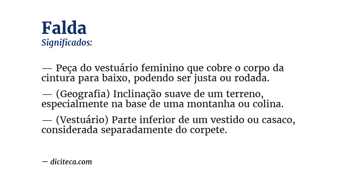 Significado de falda
