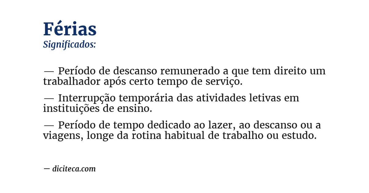 Significado de férias
