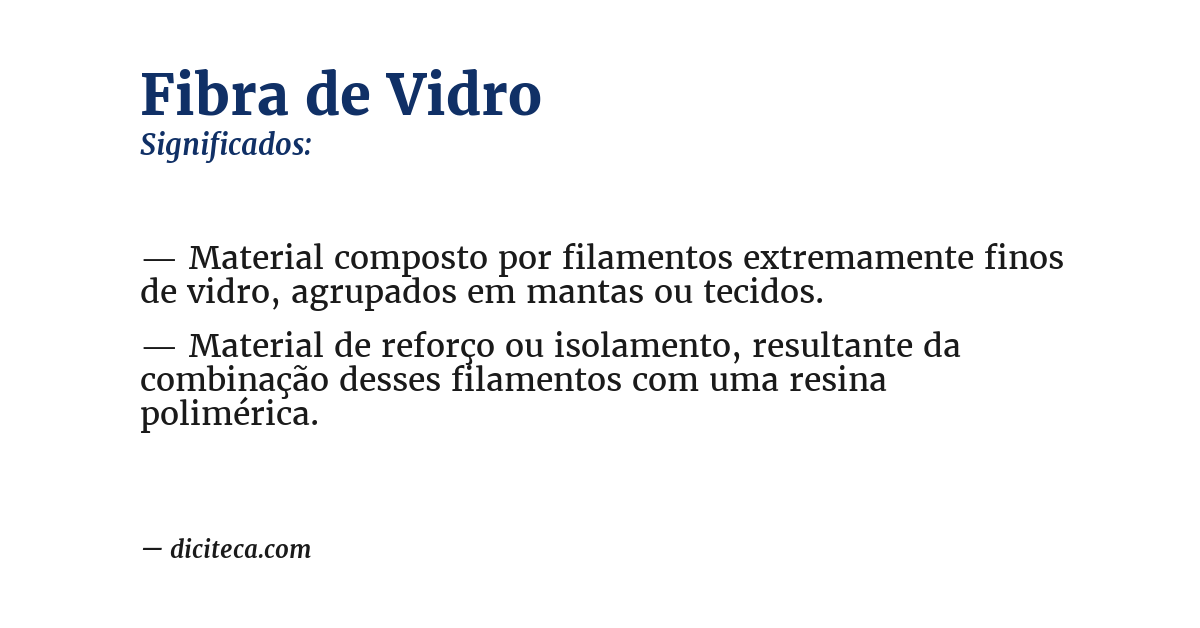 Significado de fibra de vidro
