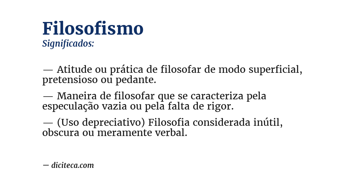 Significado de filosofismo