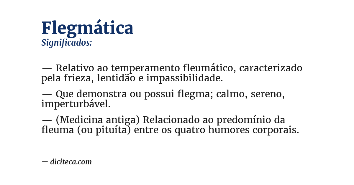 Significado de flegmática