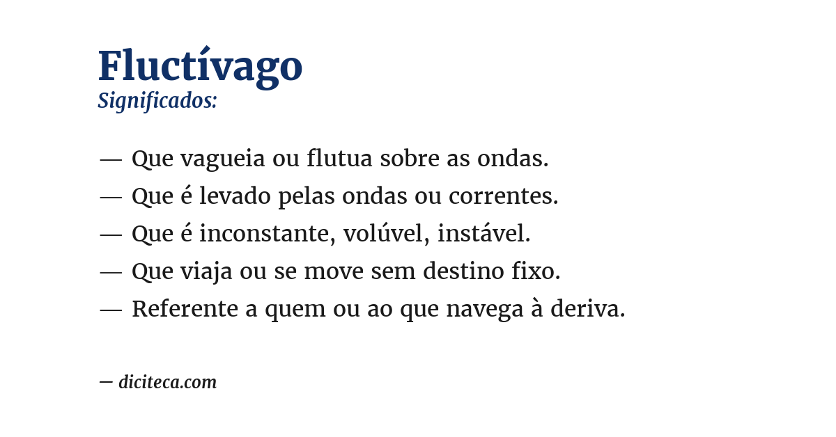Significado de fluctívago