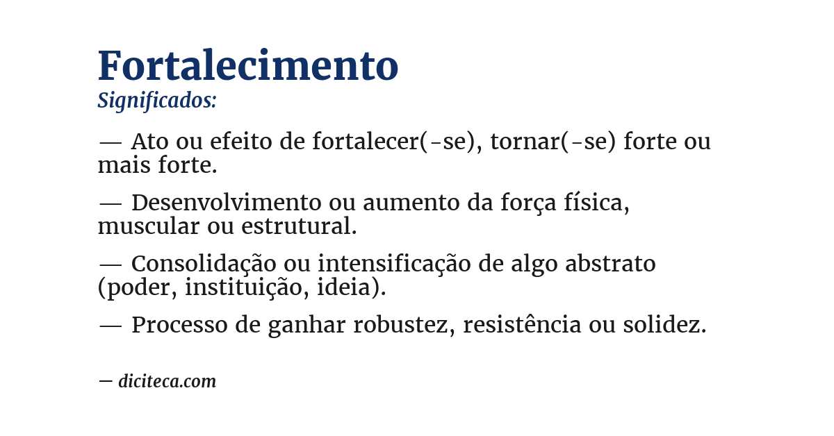 Significado de fortalecimento