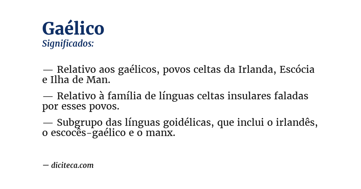 Significado de gaélico