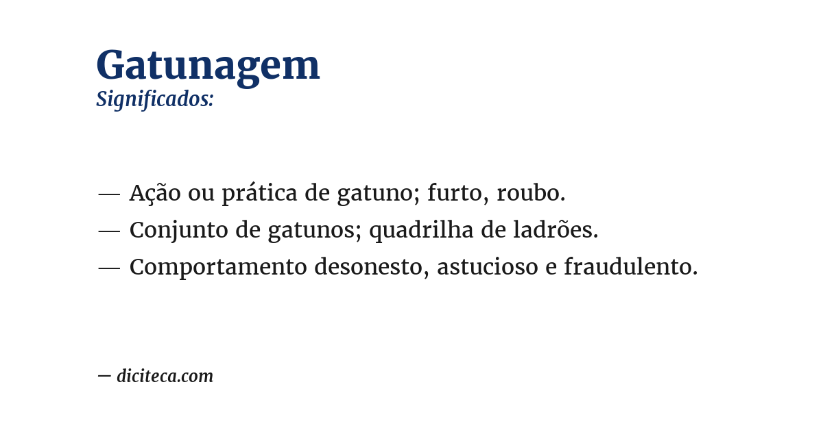 Significado de gatunagem