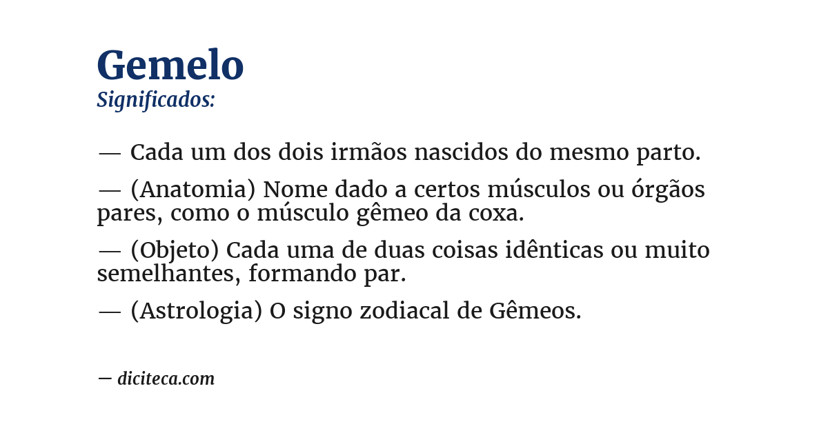 Significado de gemelo