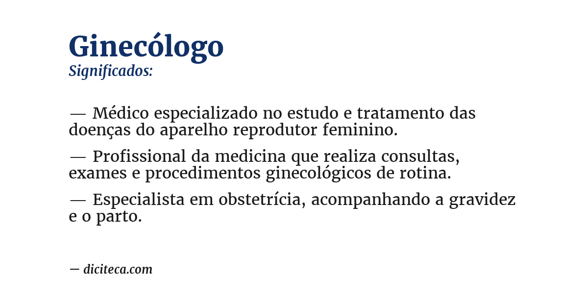 Significado de ginecólogo