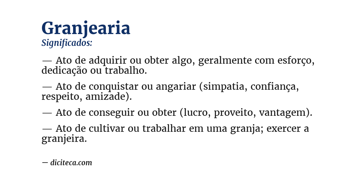 Significado de granjearia