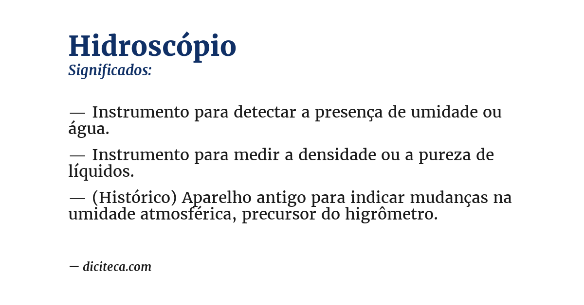 Significado de hidroscópio