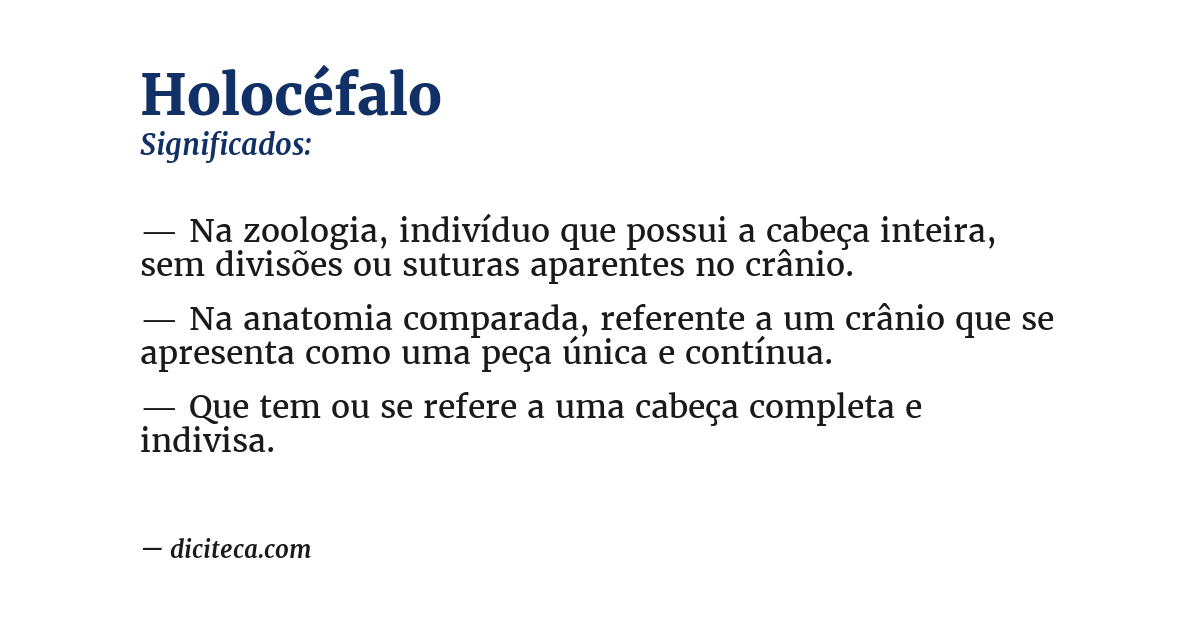 Significado de holocéfalo