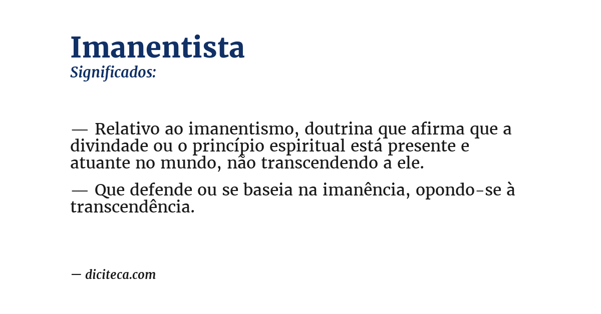 Significado de imanentista