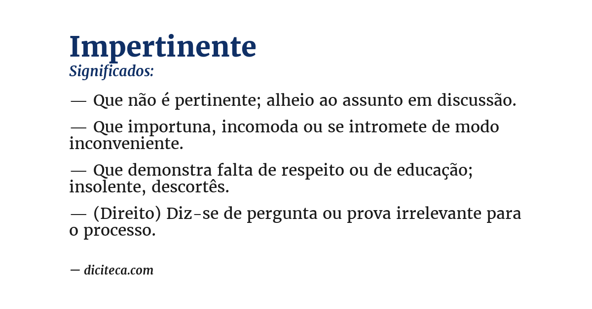 Significado de impertinente