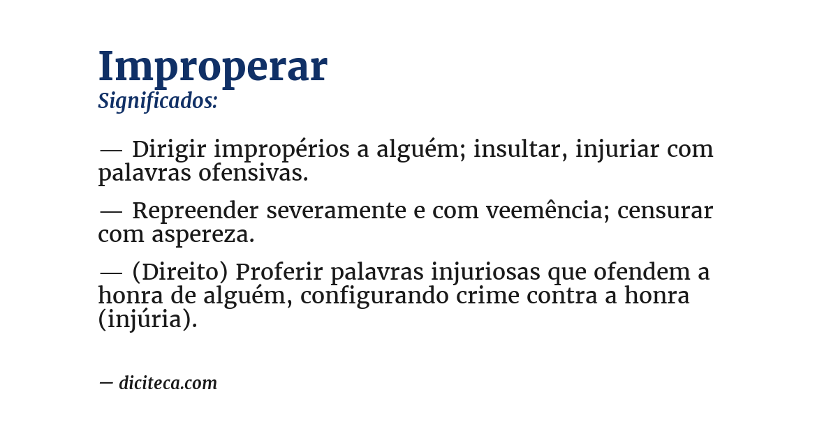 Significado de improperar