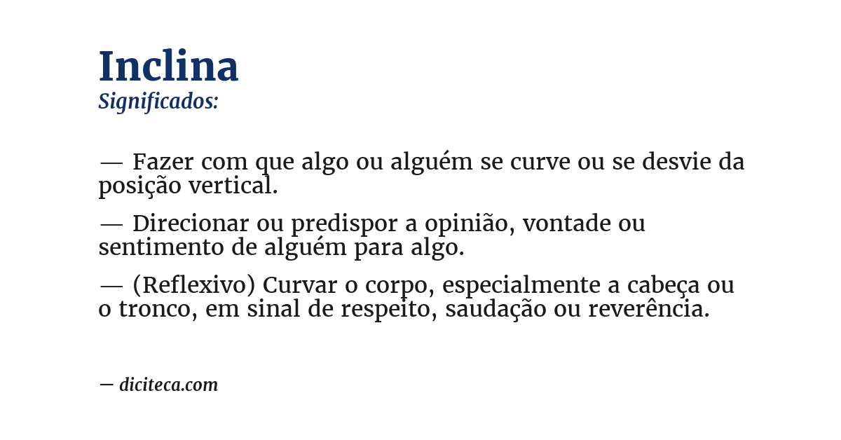 Significado de inclina