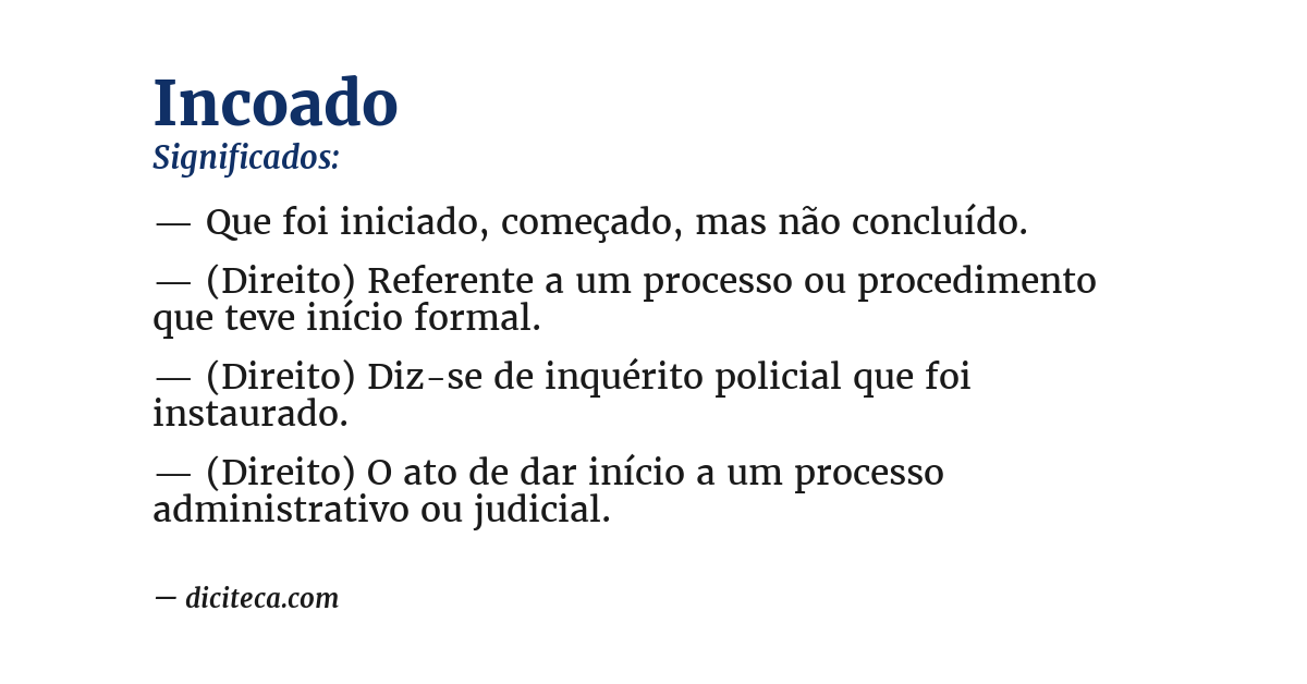 Significado de incoado