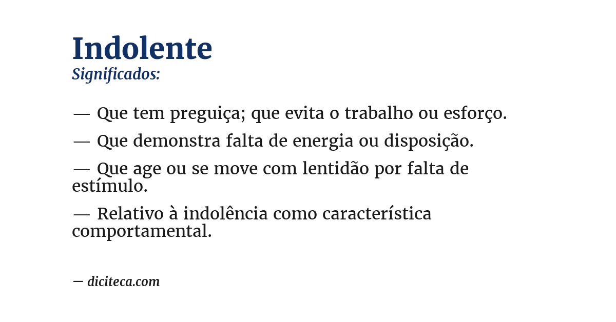 Significado de indolente