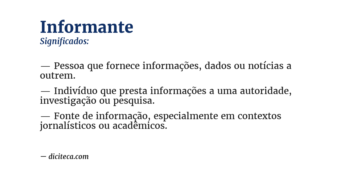Significado de informante