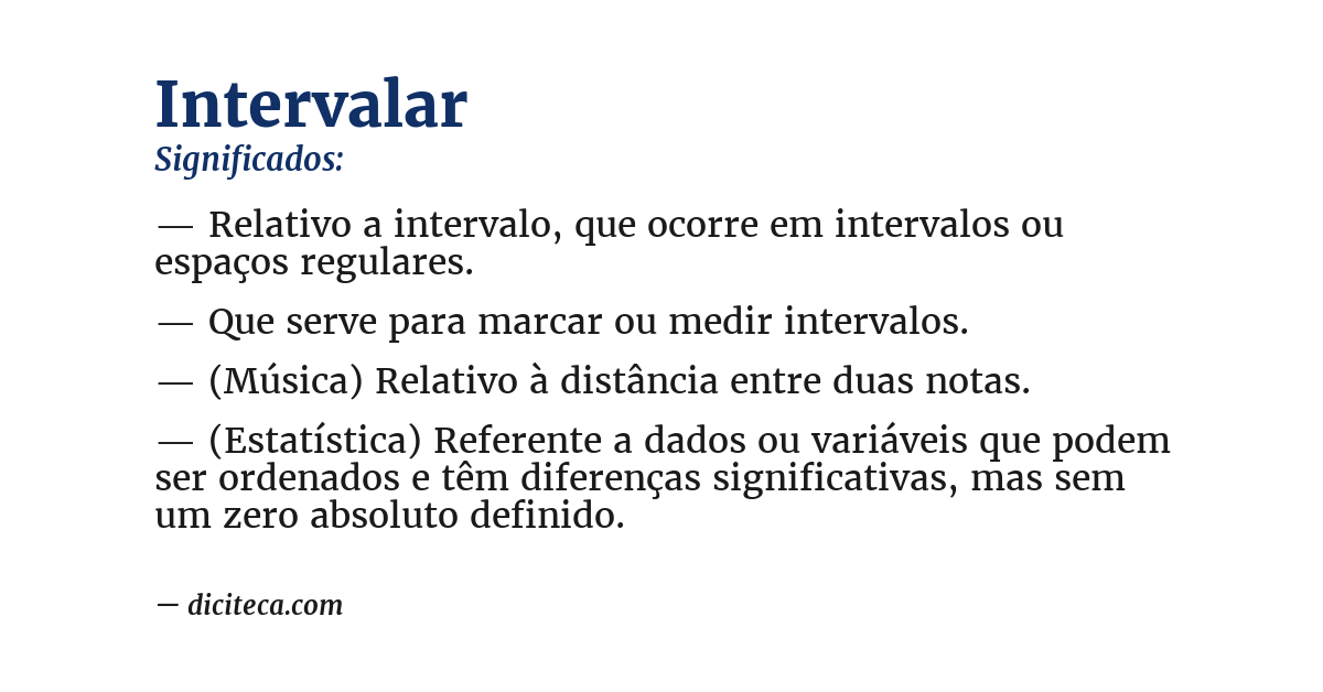 Significado de intervalar