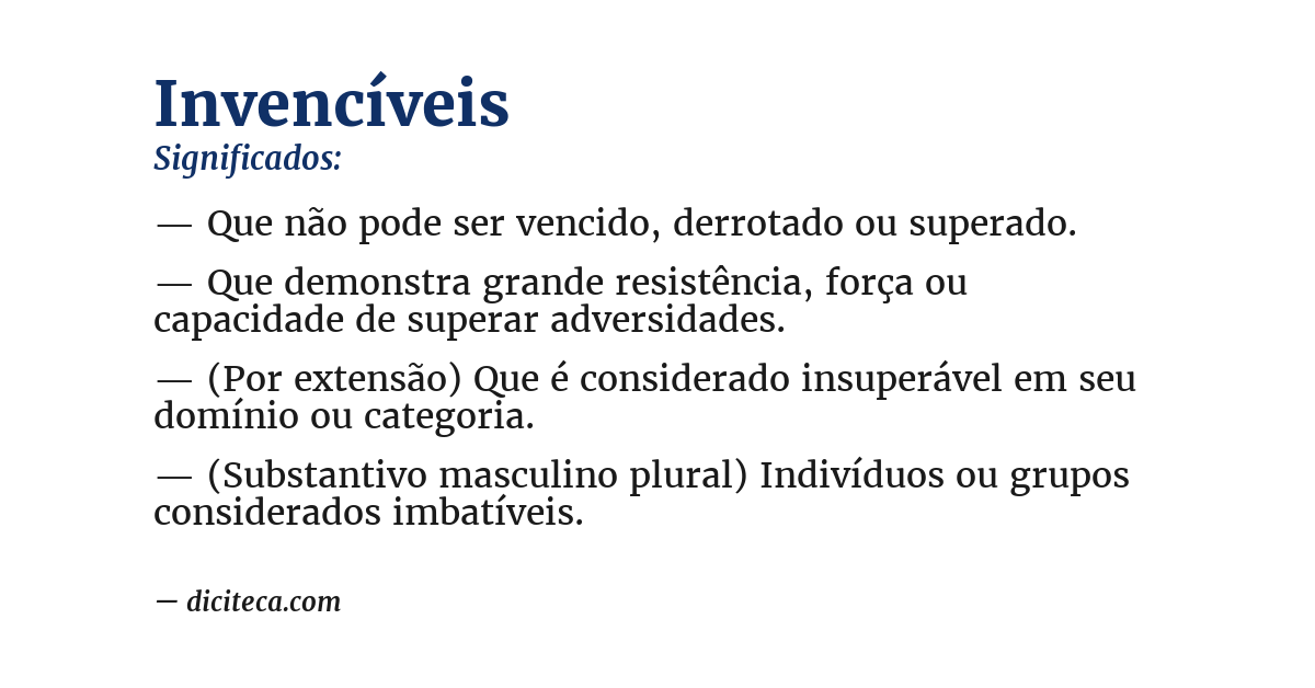 Significado de invencíveis