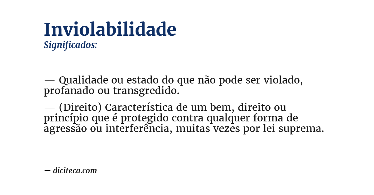 Significado de inviolabilidade