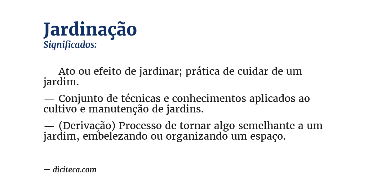 Significado de jardinação