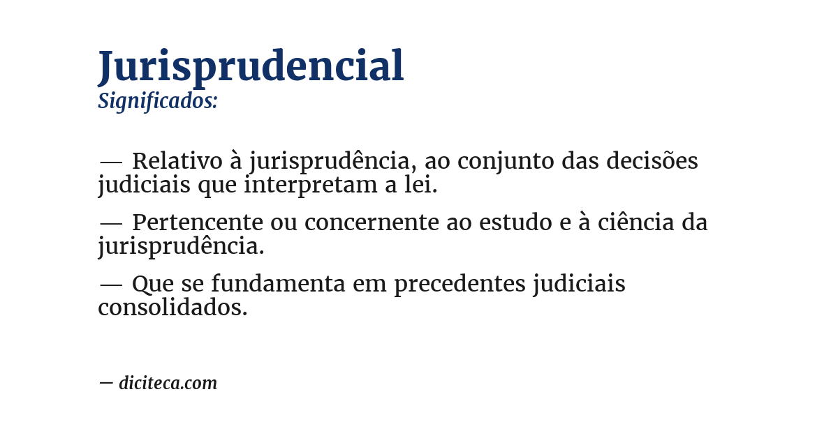 Significado de jurisprudencial