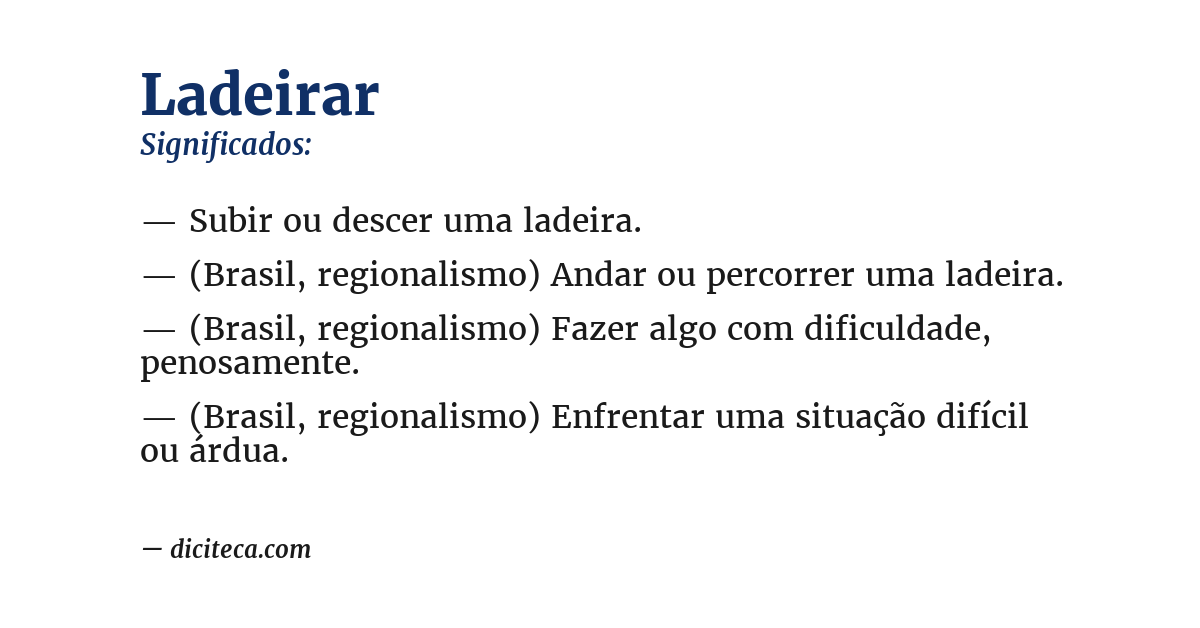 Significado de ladeirar