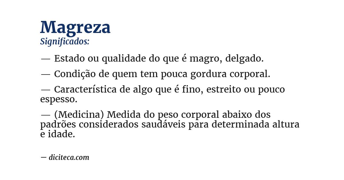 Significado de magreza