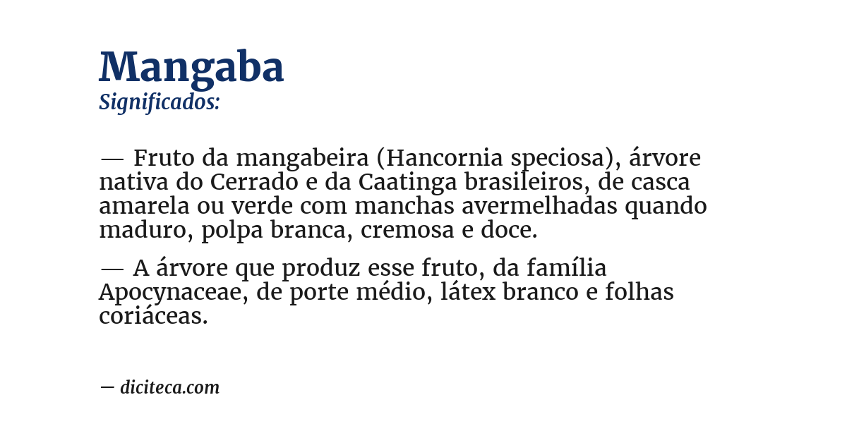 Significado de mangaba