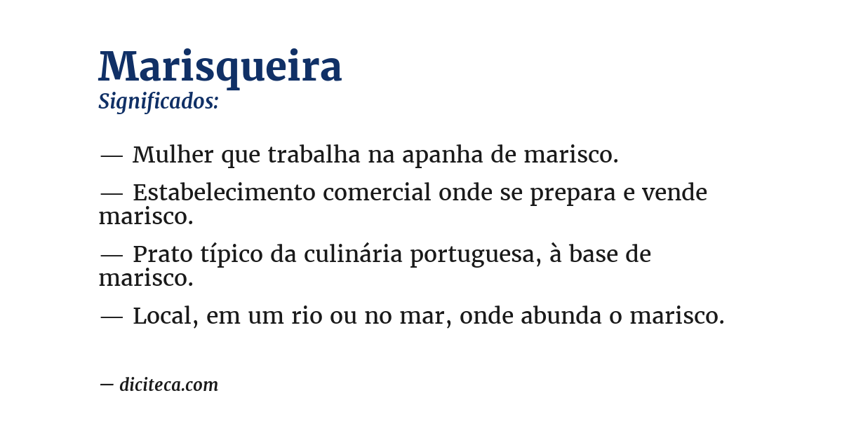 Significado de marisqueira