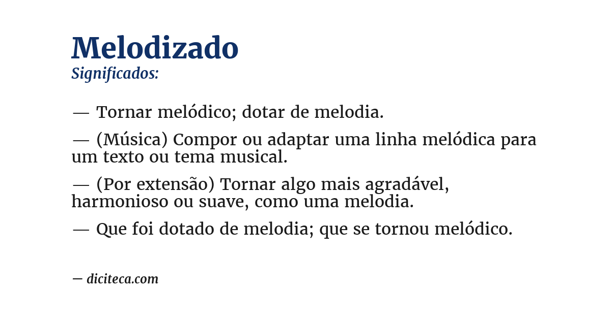 Significado de melodizado