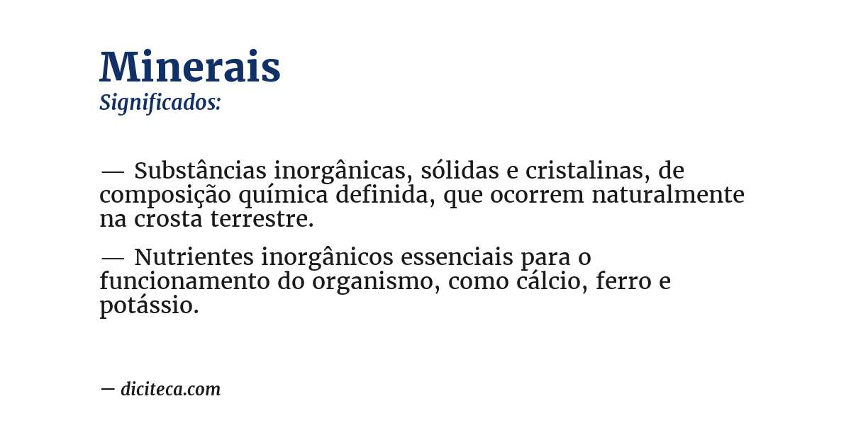 Significado de minerais