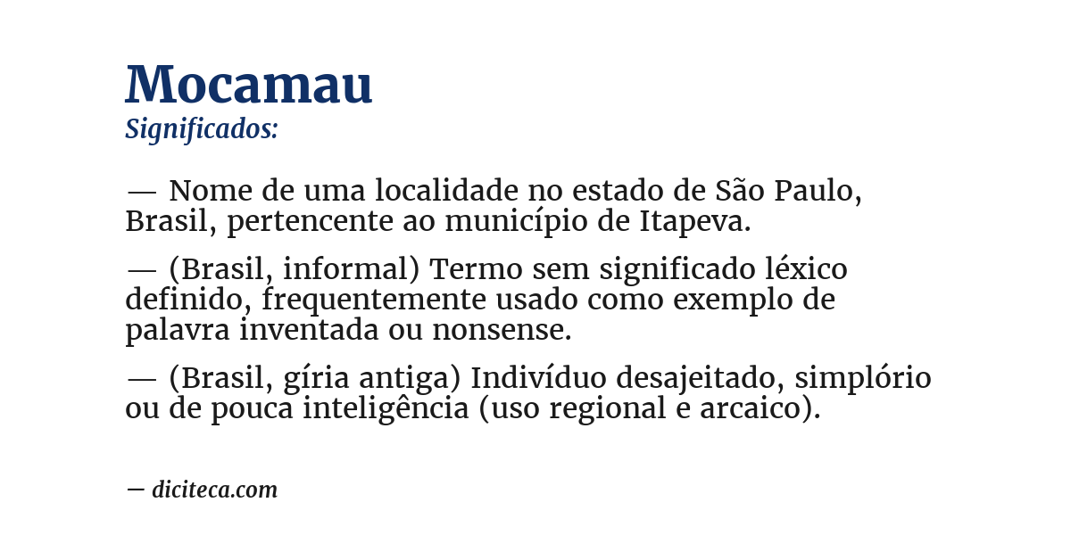 Significado de mocamau