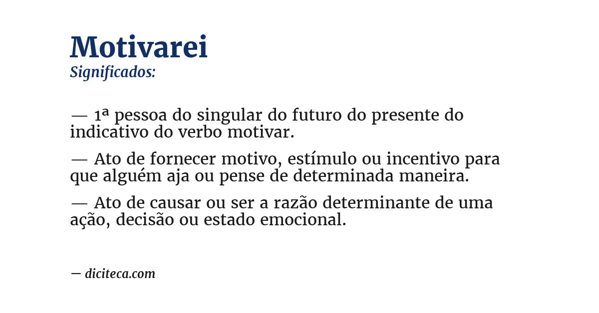 Significado de motivarei
