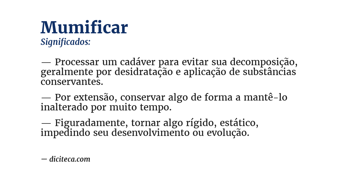Significado de mumificar