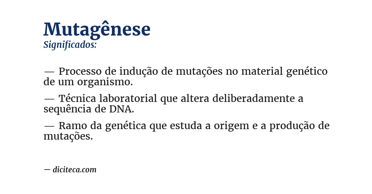 Significado de mutagênese