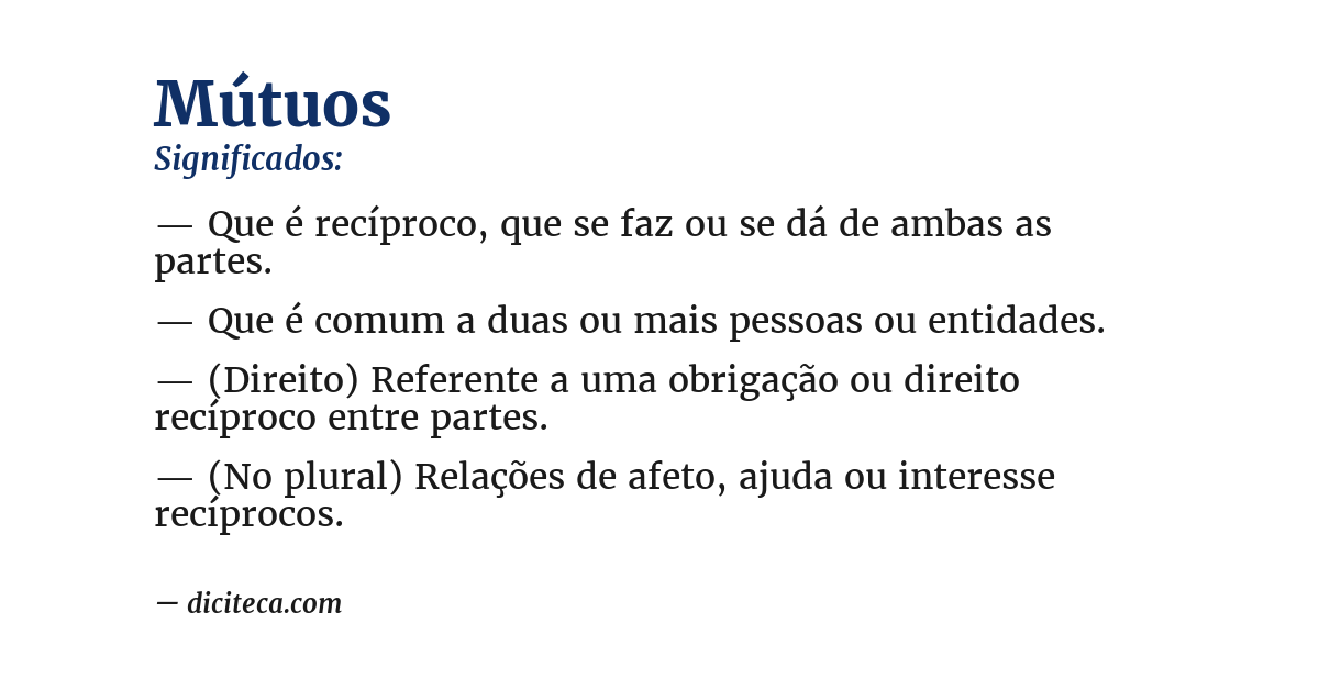 Significado de mútuos