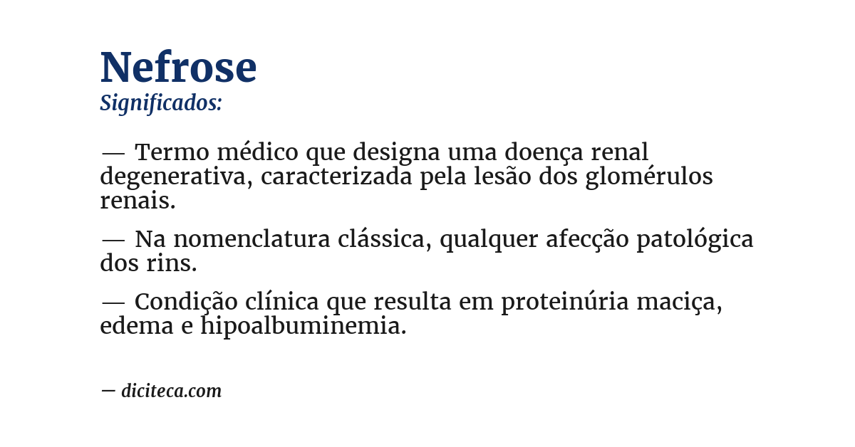 Significado de nefrose
