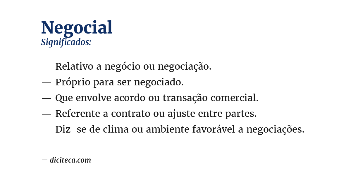 Significado de negocial
