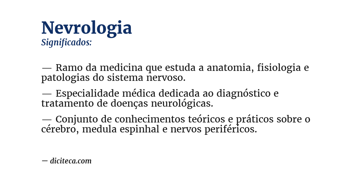 Significado de nevrologia