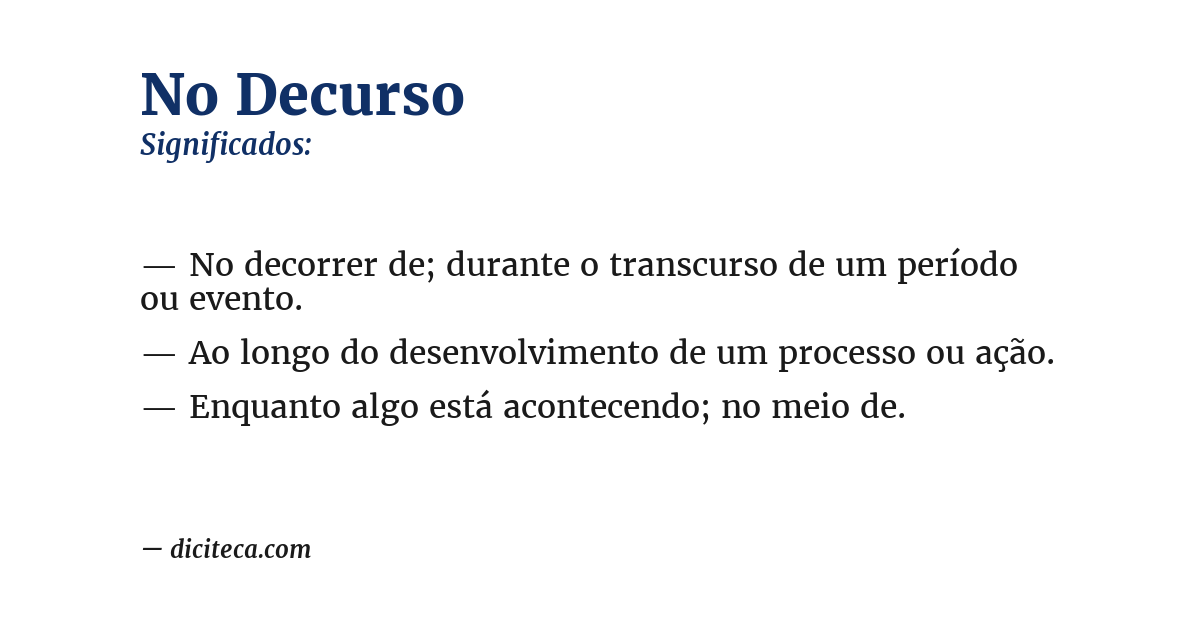 Significado de no decurso