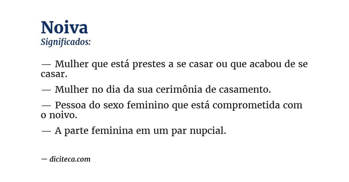 Significado de noiva
