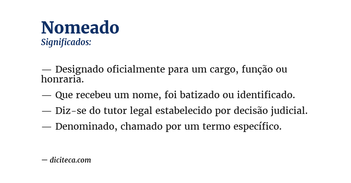 Significado de nomeado