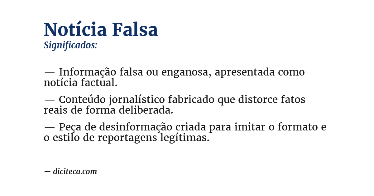 Significado de notícia falsa
