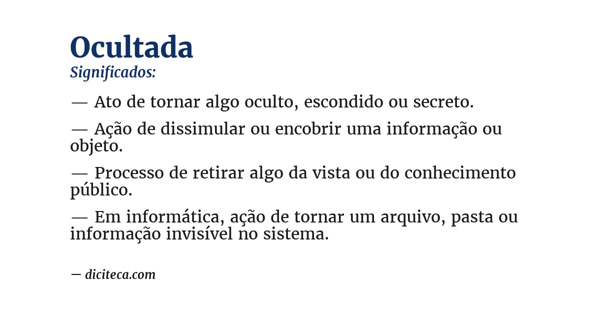 Significado de ocultada