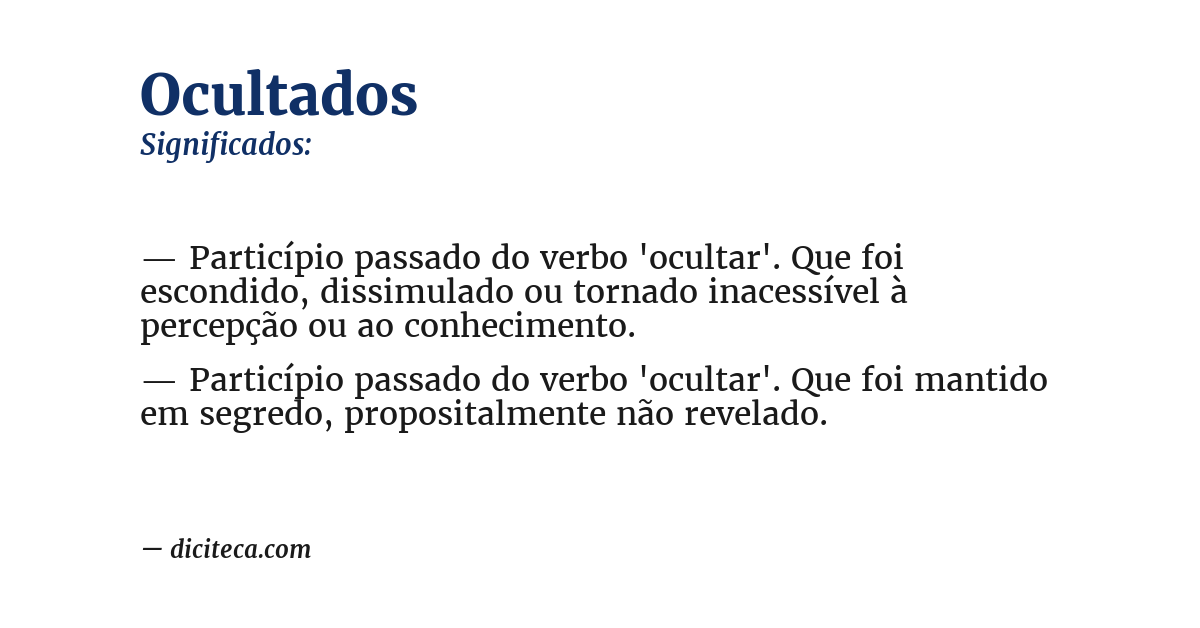 Significado de ocultados