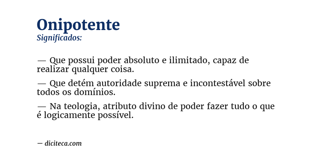 Significado de onipotente