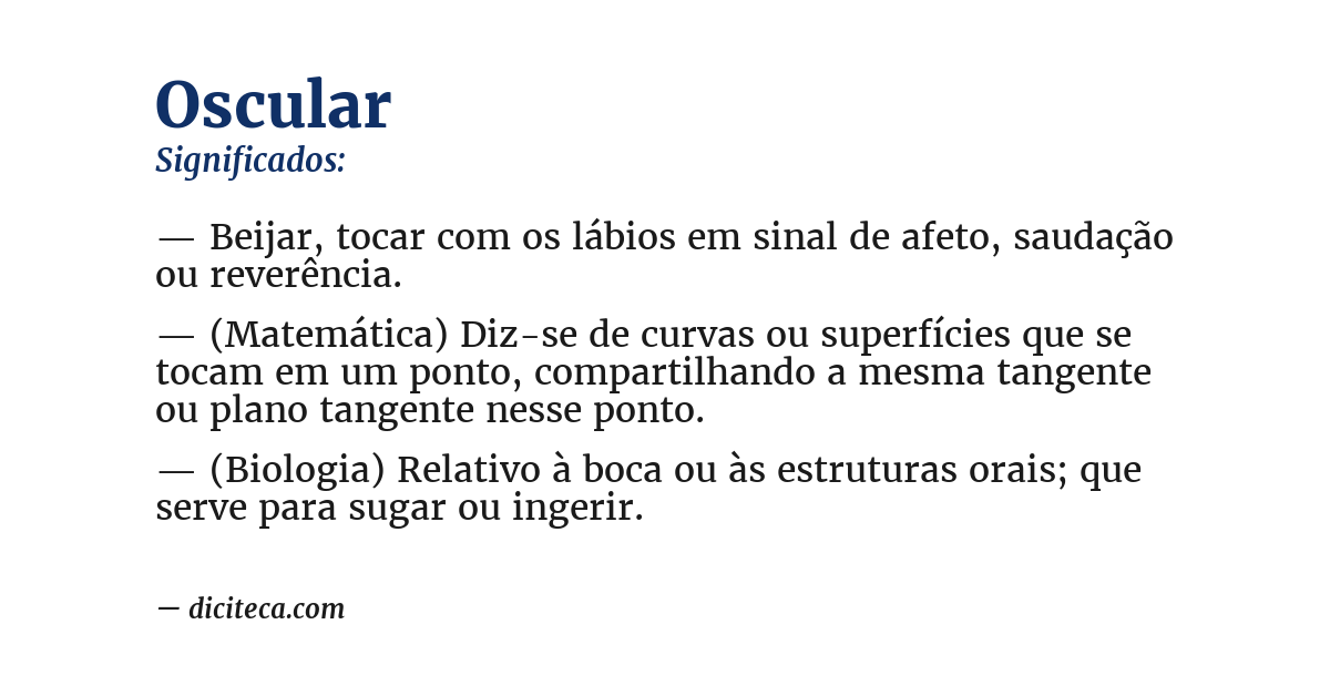 Significado de oscular