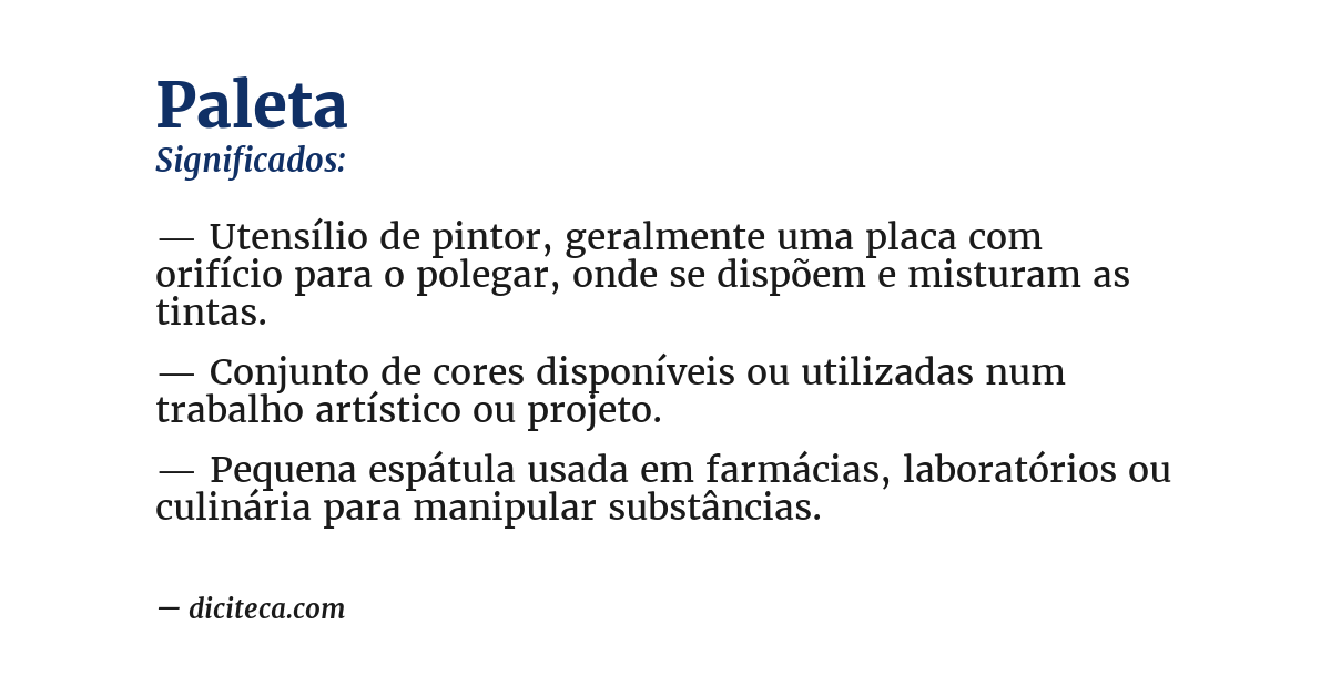 Significado de paleta